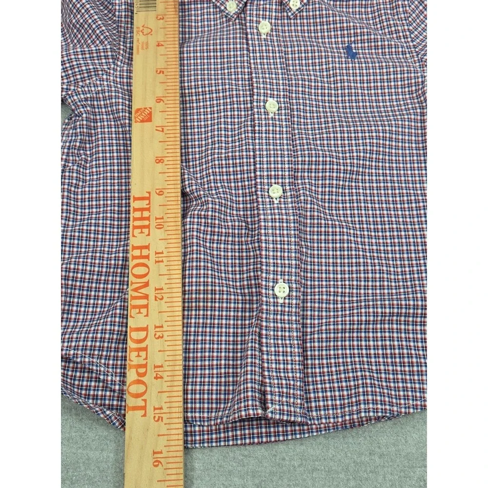 RALPH LAUREN Baby Boy 24 Mos Gingham Check Long Sleeve Shirt Pony Logo Button Up